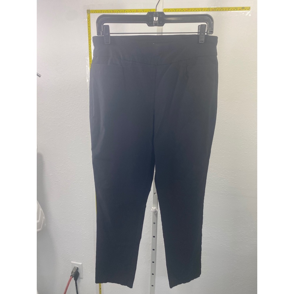Kim Rogers Tummy Control Black Straight Leg Pull‎ On Pants Womens 8 Short